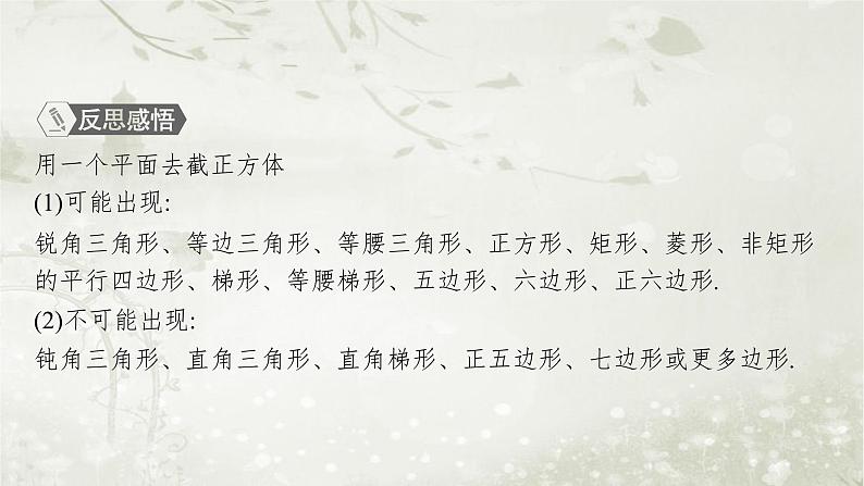 北师大版高中数学选择性必修第一册3-5数学探究活动(一)正方体截面探究课件第4页