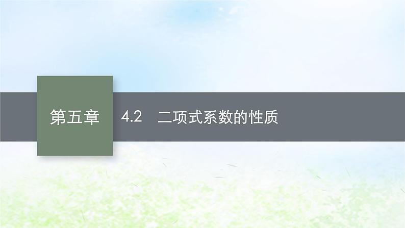北师大版高中数学选择性必修第一册5-4-2二项式系数的性质课件01