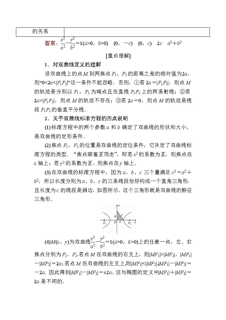 北师大版高中数学选择性必修第一册2-2-1双曲线及其标准方程学案第2页