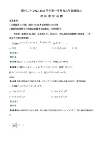 2023银川二中高三上学期统练三数学（理）含解析