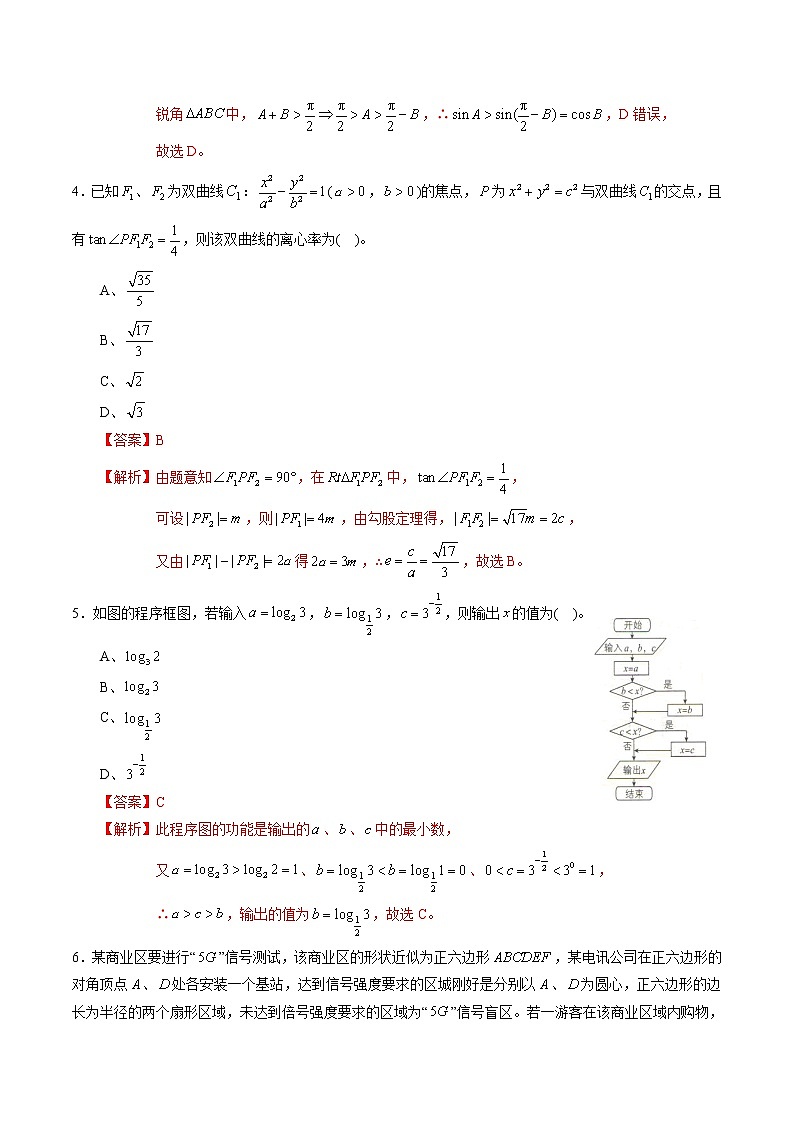高中数学高考黄金卷04（文）（新课标Ⅰ卷）（解析版）02