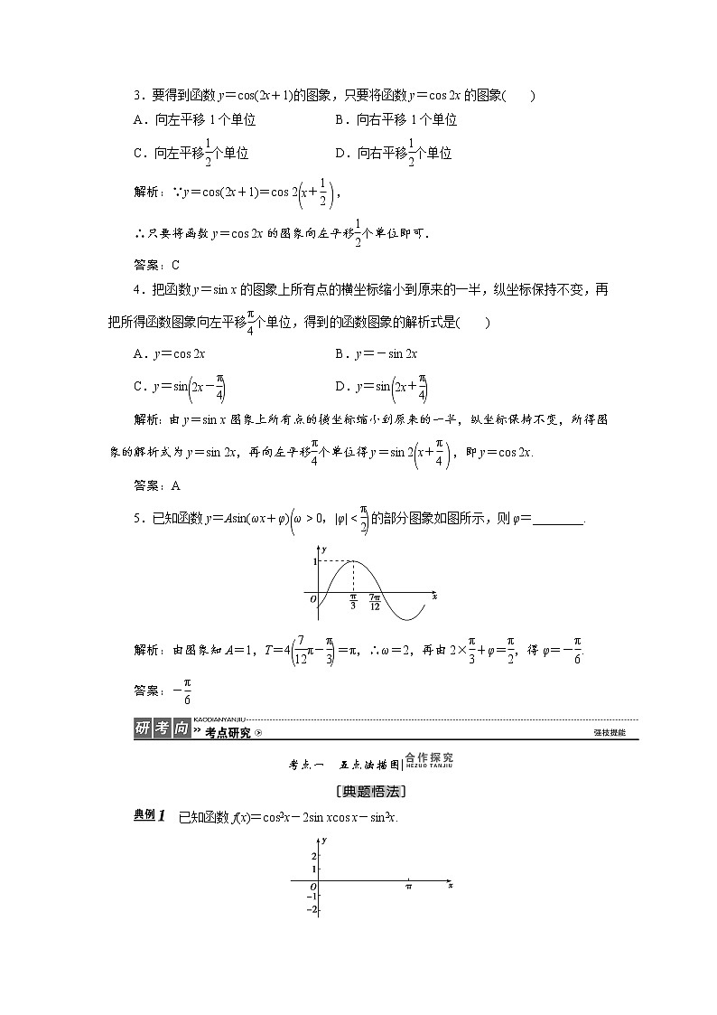 高中数学高考高三数学人教版A版数学（理）高考一轮复习教案：3 4 函数y＝Asin（ωx＋φ）的图象及应用 Word版含答案03