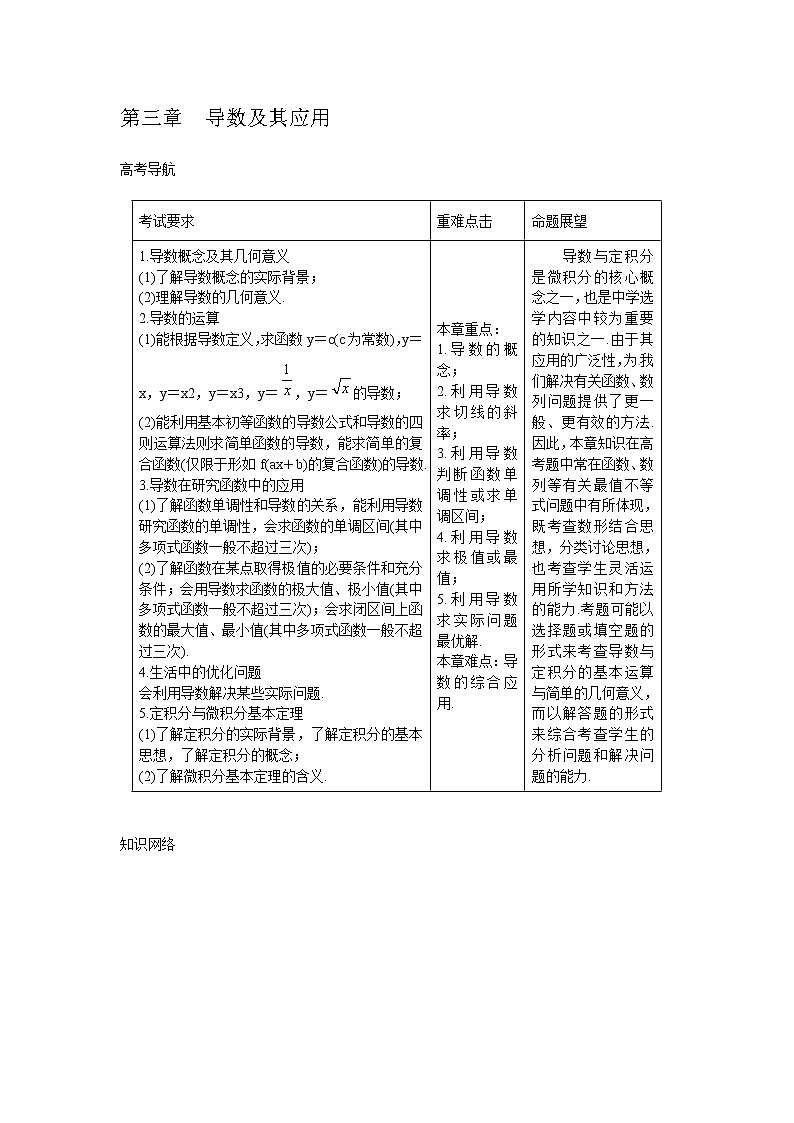 高中数学高考高考数学一轮复习总教案：3 1　导数的概念与运算01