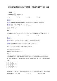 2023届河南省濮阳市高三下学期第一次摸底考试（月考）数学（理）试题含解析