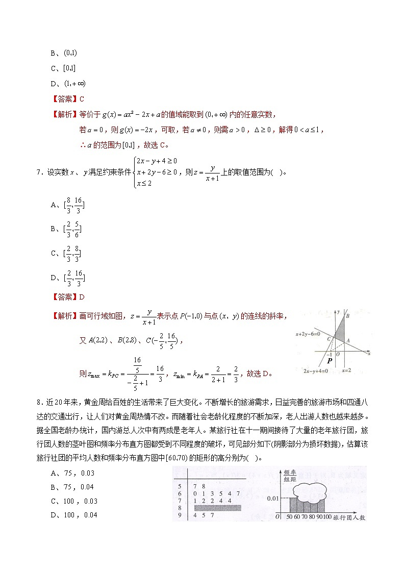 高中数学高考黄金卷07（文）（新课标Ⅰ卷）（解析版）第3页
