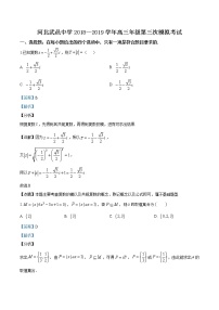 高中数学高考精品解析：【全国百强校】河北省武邑中学2019届高三下学期第三次模拟考试数学（理）试题（解析版）