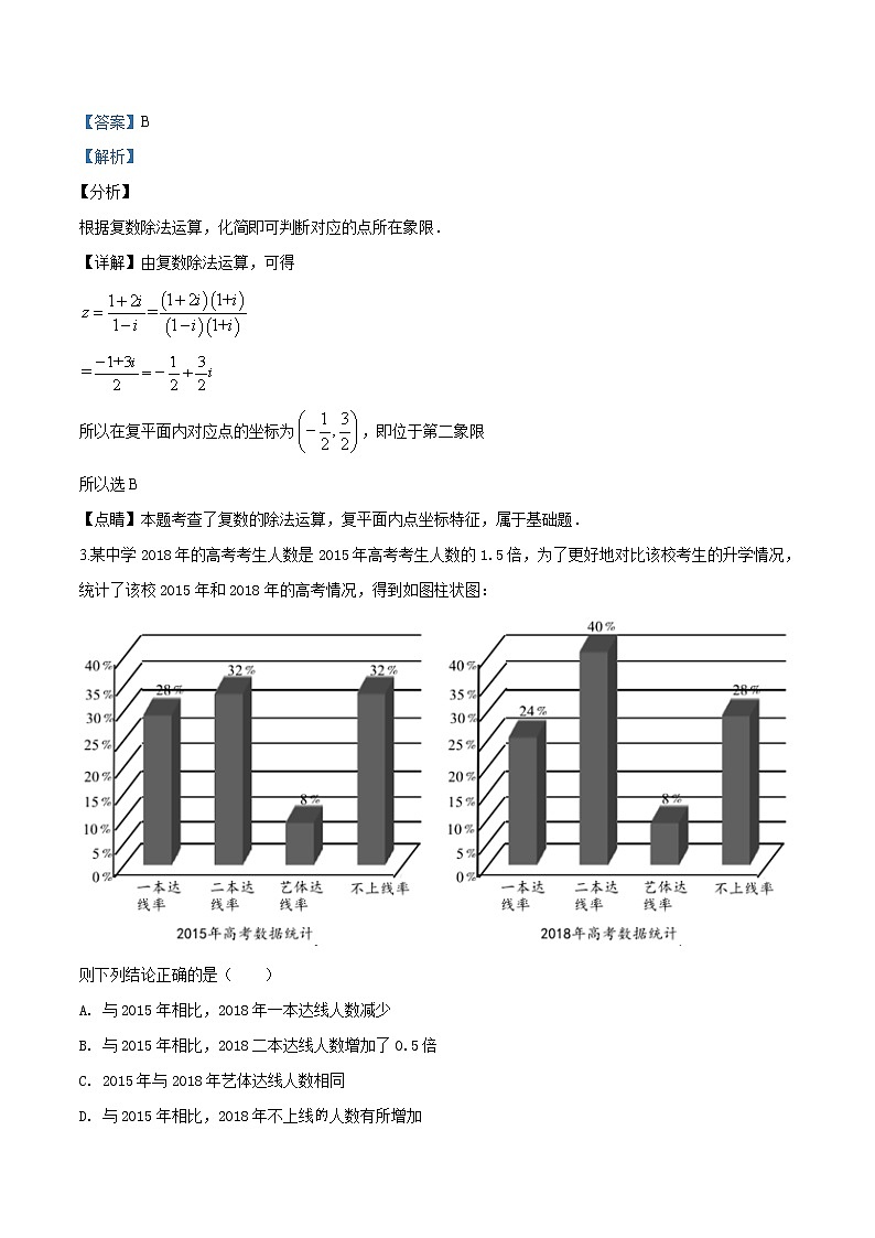 高中数学高考精品解析：【市级联考】山东省滨州市2019届高三第二次模拟（5月）考试数学（理）试题（解析版）第2页