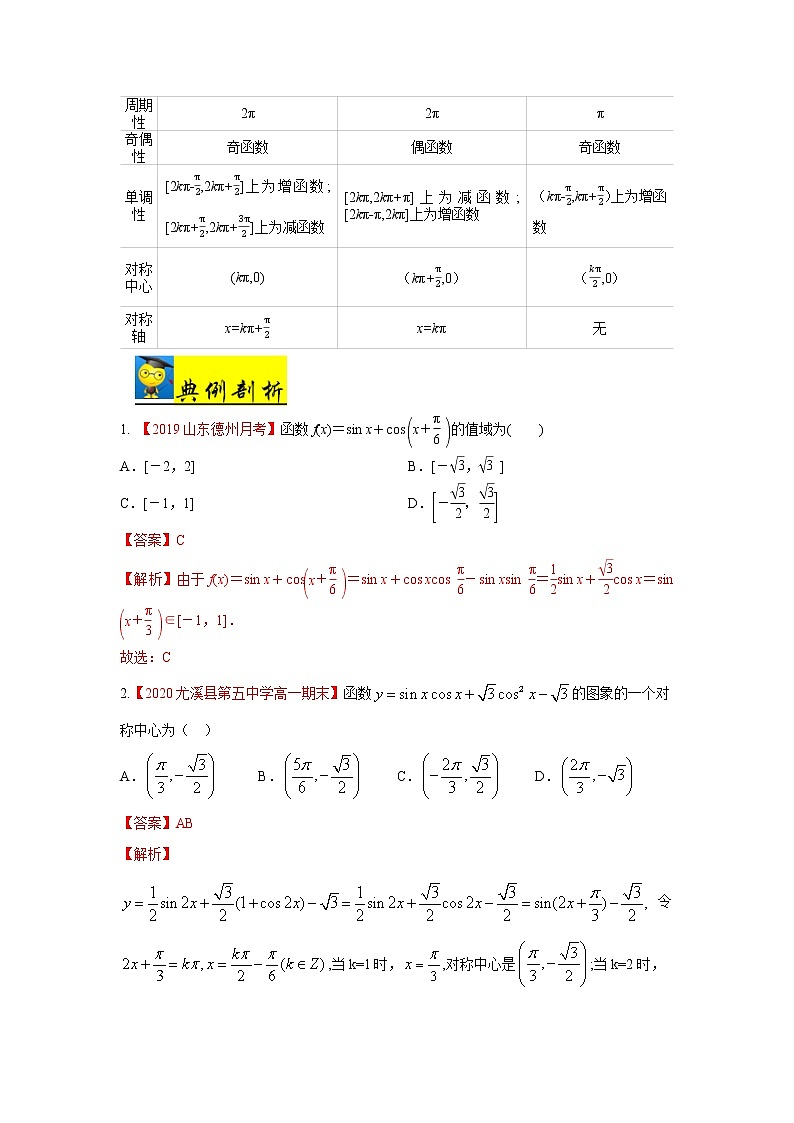 高中数学高考考点17 三角函数的图象与性质-备战2021年新高考数学一轮复习考点一遍过(1)第2页