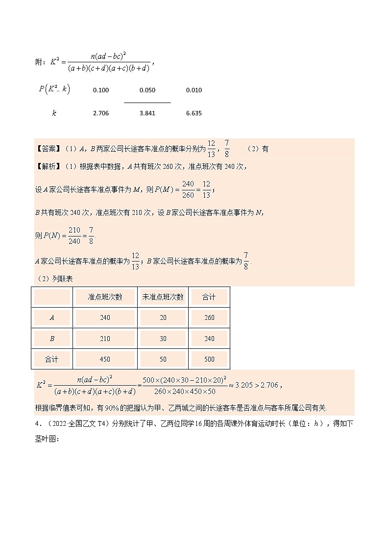 考向38统计与统计案例（重点）-备战2023年高考数学一轮复习考点微专题（全国通用）（解析版）03