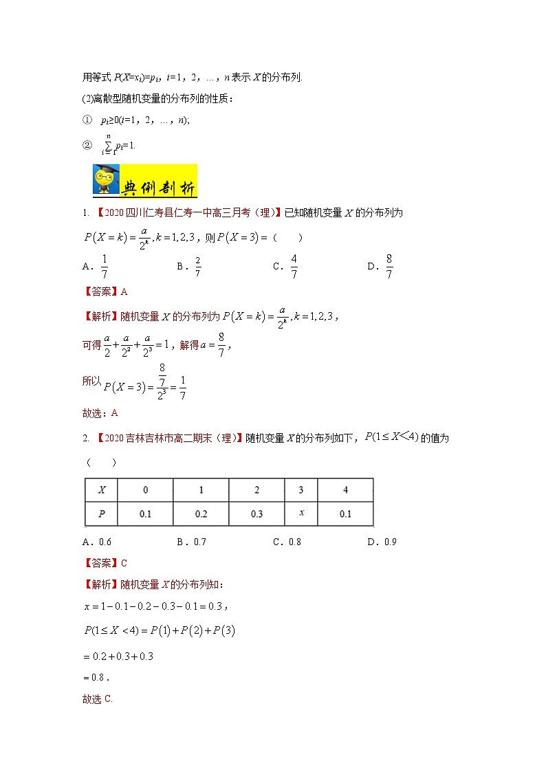 高中数学高考考点52 离散型随机变量及其分布列-备战2021年新高考数学一轮复习考点一遍过(1)第2页