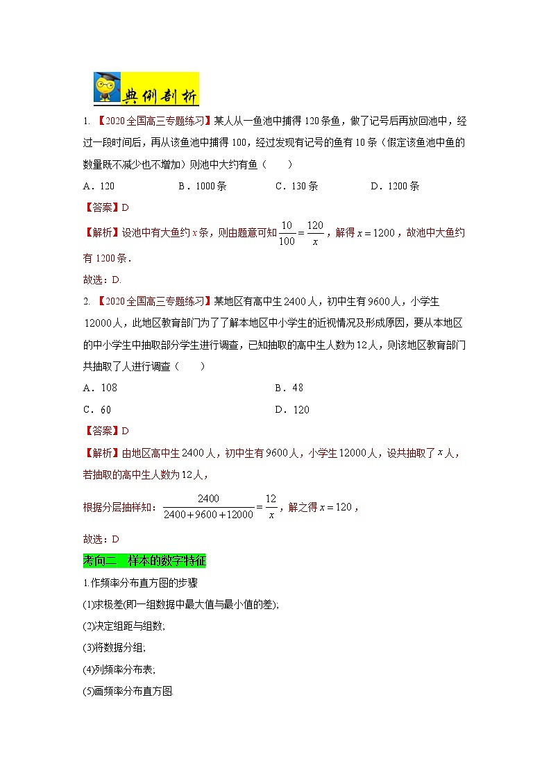 高中数学高考考点55 随机抽样、用样本估计总体-备战2021年新高考数学一轮复习考点一遍过(1)第2页