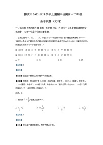 2022-2023学年四川省雅安市高二上学期期末考试数学（文）试题含解析