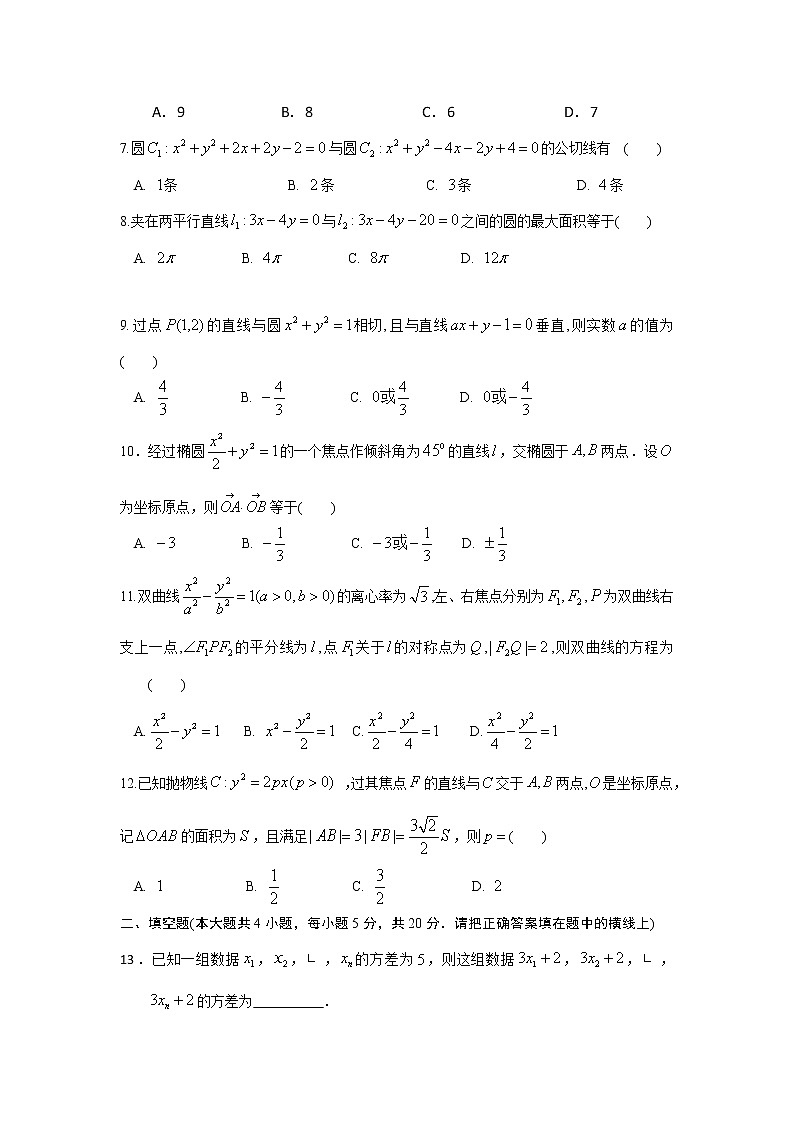 2021-2022学年河南省焦作市县级重点中学高二上学期期中考试数学（文）试题含答案第2页