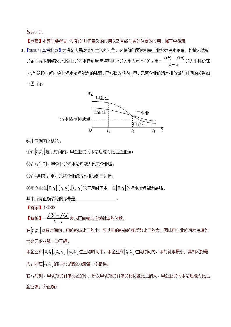高中数学高考专题03 导数及其应用——2020年高考真题和模拟题理科数学分项汇编（教师版含解析）第2页