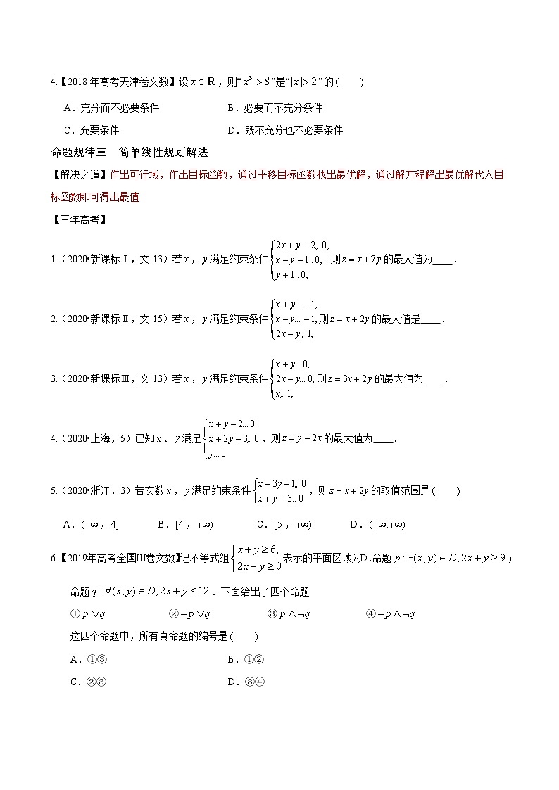 高中数学高考专题15 不等式性质，线性规划与基本不等式（原卷版）02