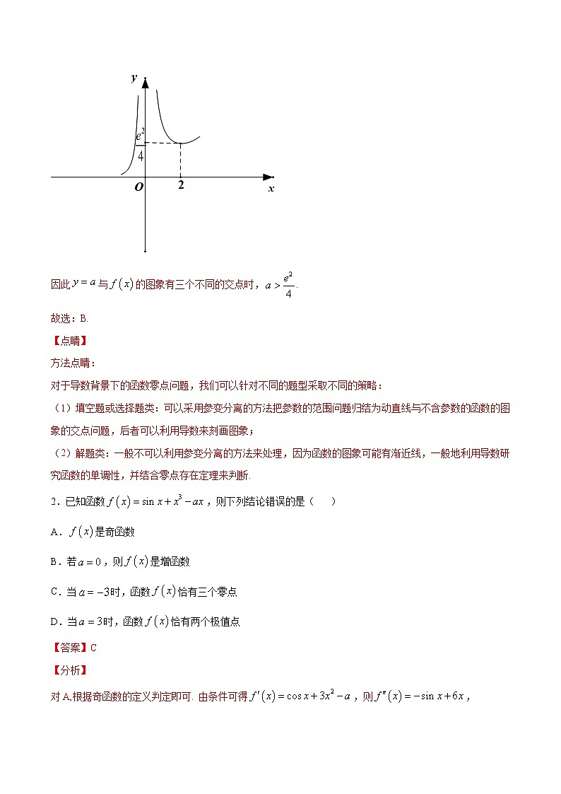 高中数学高考专题22 导数解决函数零点交点和方程根的问题(解析版)第2页