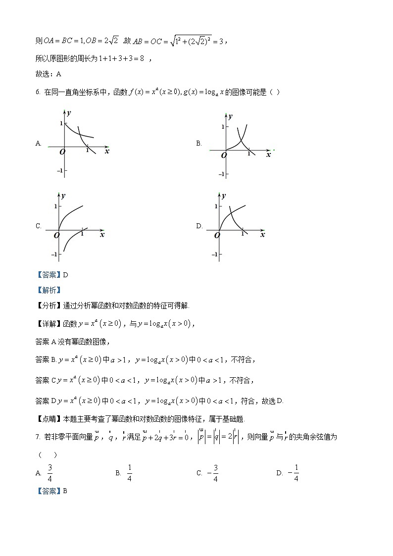 2022杭州“六县九校”联盟高一下学期期中联考试题数学含解析03