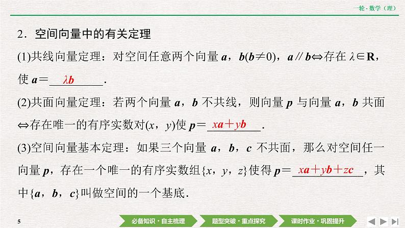 中考数学优化探究一轮复习（理数） 第7章  第6节　空间向量及其运算课件PPT05