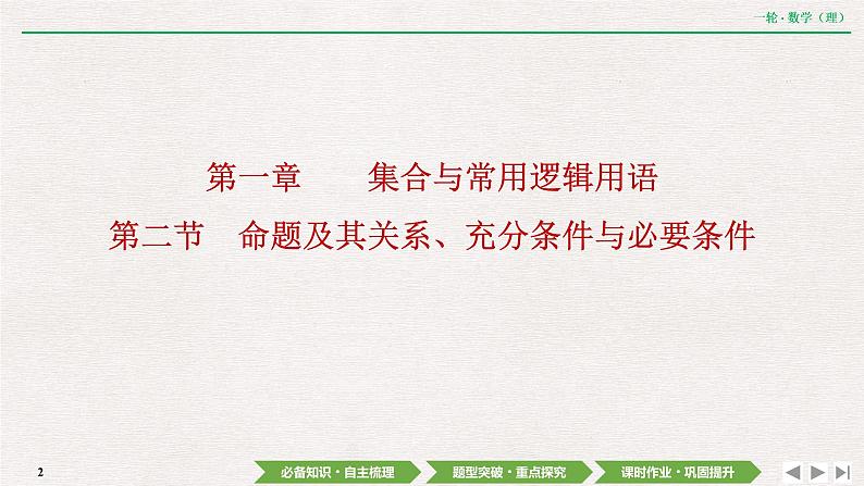 中考数学优化探究一轮复习（理数） 第1章  第2节　命题及其关系、充分条件与必要条件课件PPT第2页
