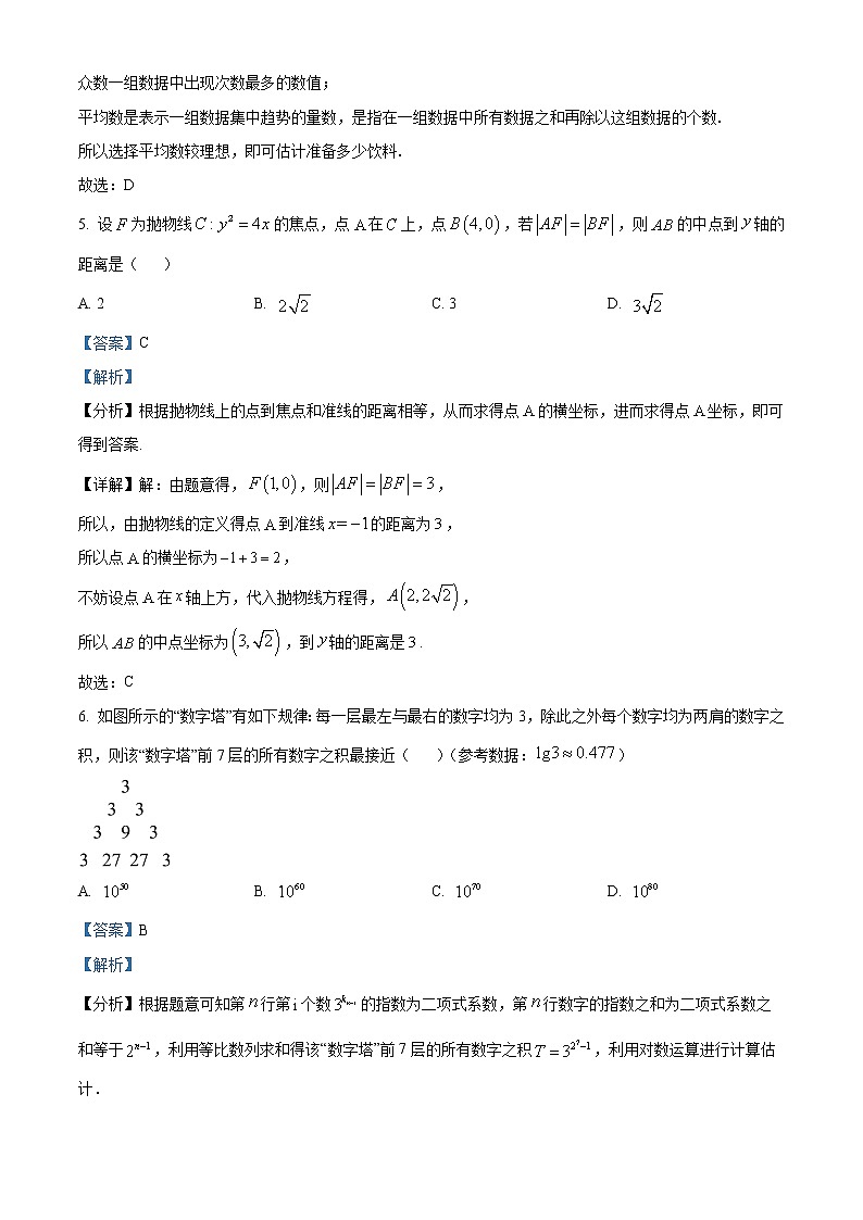 2022-2023学年河南省开封市高级中学高三下学期核心模拟卷（中）理科数学（四）试题（原卷版+解析版）03