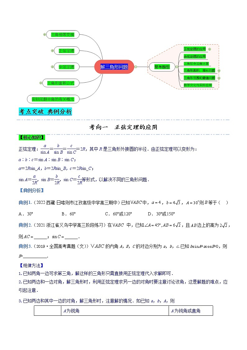 专题10 解三角形问题（讲）-备战高考数学二轮复习核心考点精讲精练（新教材·新高考）02