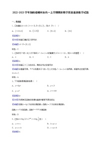 2022-2023学年湖南省郴州市高一上学期期末教学质量监测数学试题含解析