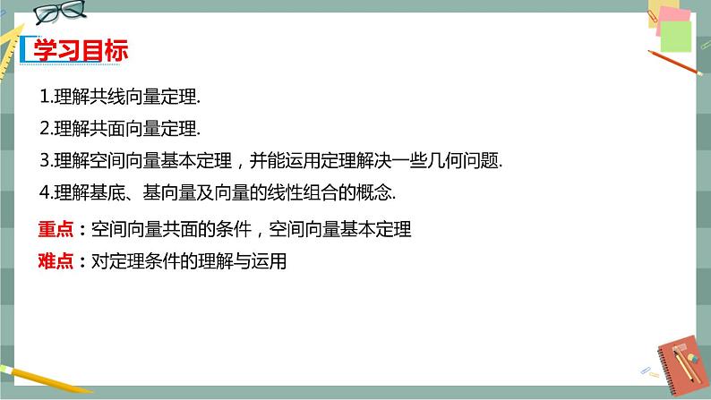 第一章 空间向量与立体几何-1.1空间向量及其运算 1.1.2空间向量基本定理（课件PPT）02