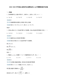 2022-2023学年浙江省绍兴市诸暨市高二上学期期末数学试题含解析