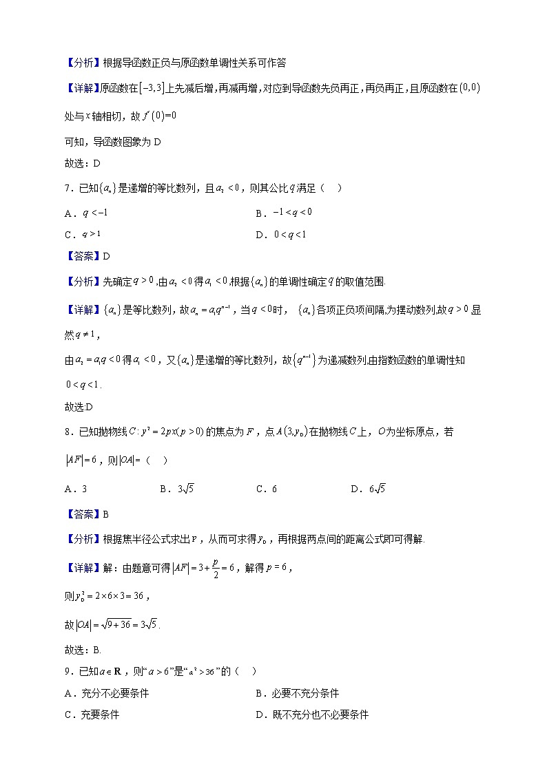 2022-2023学年陕西省咸阳市高二上学期期末数学（文）试题含解析03