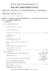 2023咸阳高三下学期高考模拟检测（二）理数PDF含答案