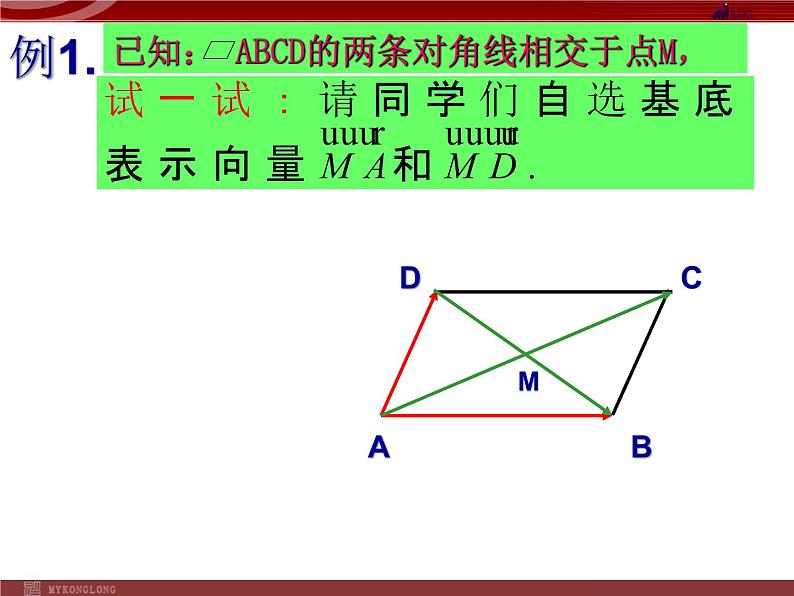 6.3.1平面向量基本定理 课件-2022-2023学年高一下学期数学人教A版（2019）必修第二册第8页