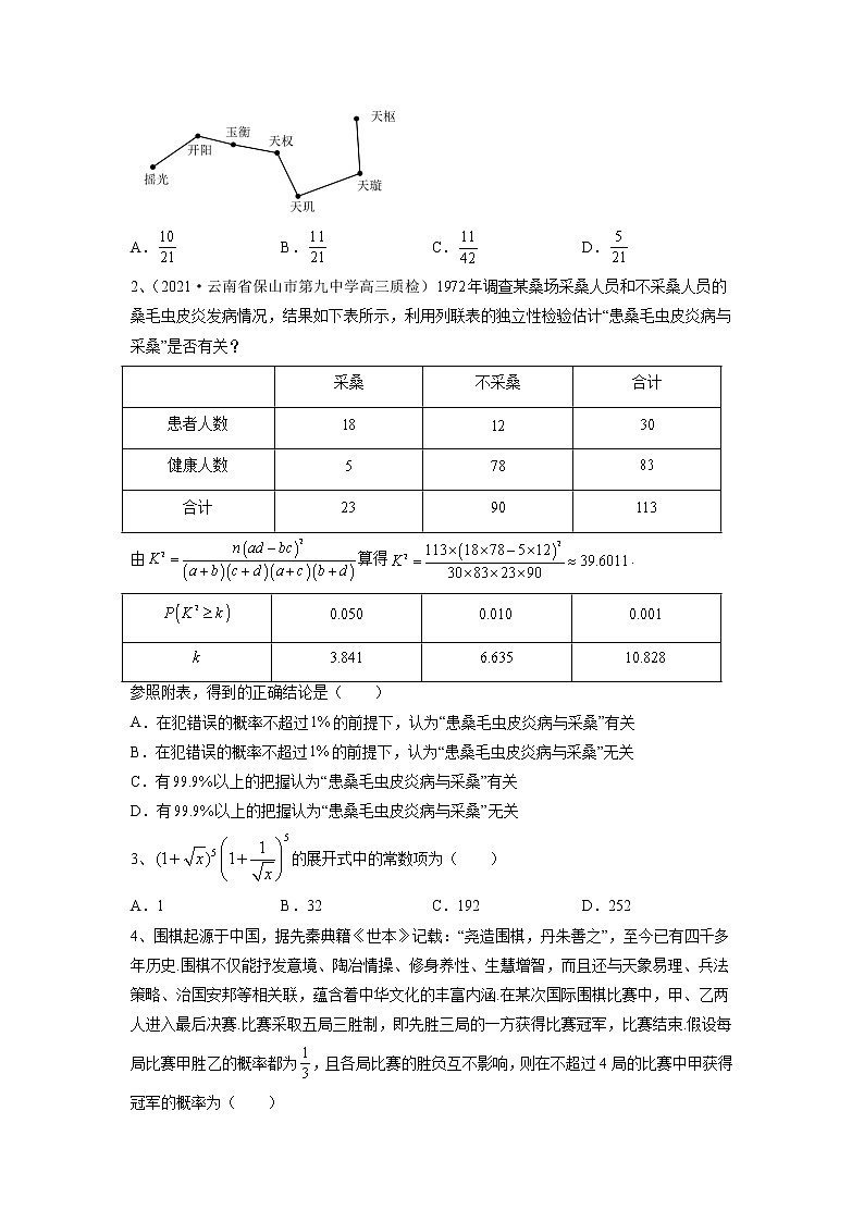 高考数学二轮复习 专题4 检测 计数原理、概率、离散型随机变量及其分布列、统计与成对数据的分析  【新教材·新高考】02