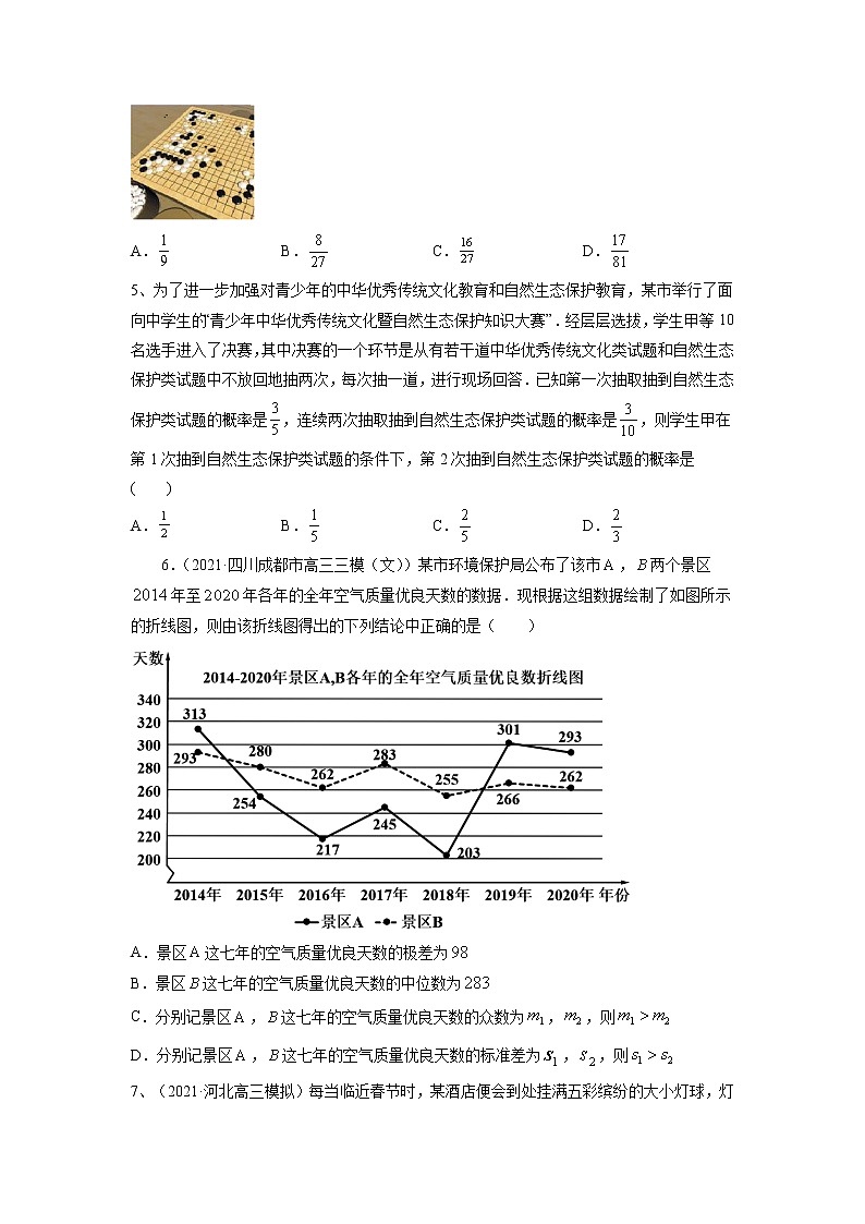 高考数学二轮复习 专题4 检测 计数原理、概率、离散型随机变量及其分布列、统计与成对数据的分析  【新教材·新高考】03