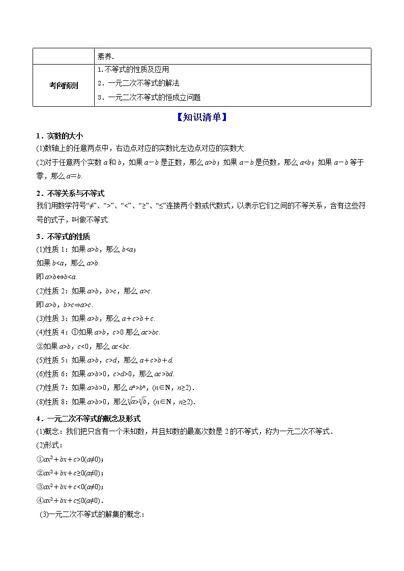 高考数学一轮复习 专题2.1   不等式的性质及常见不等式解法（讲）02
