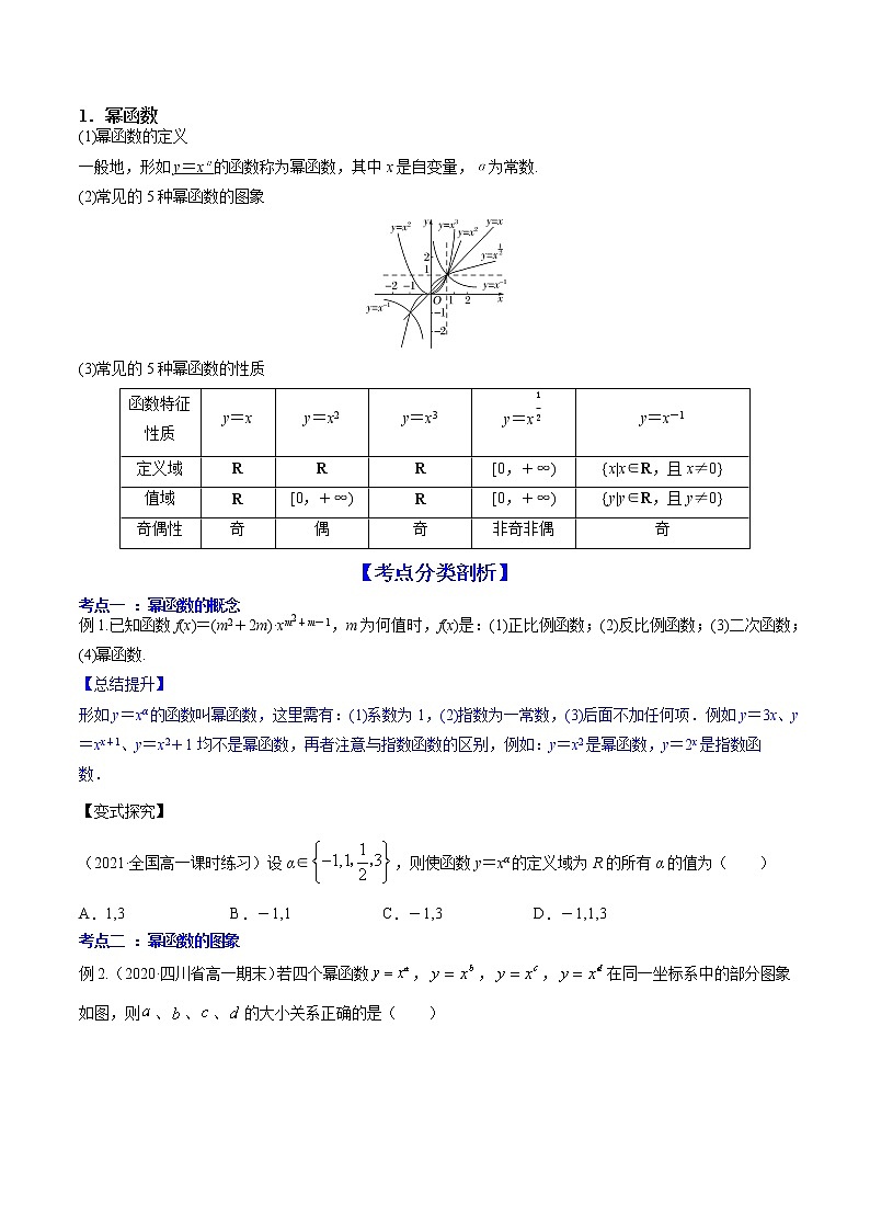 专题3.4   幂函数 （讲）学生版第2页