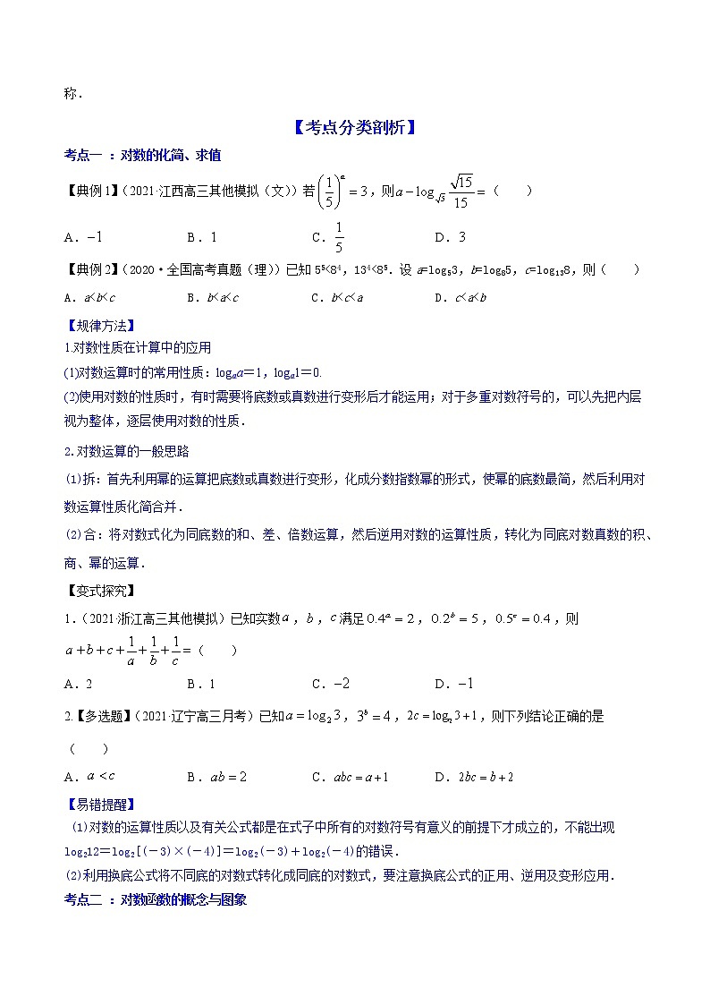 专题3.6  对数与对数函数 （讲）学生版第3页