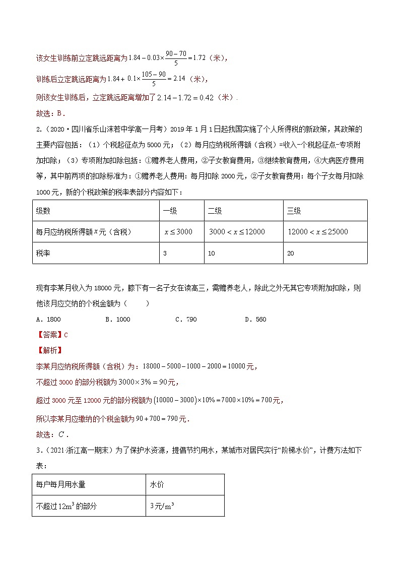 专题3.9  函数的实际应用 （讲）第2页