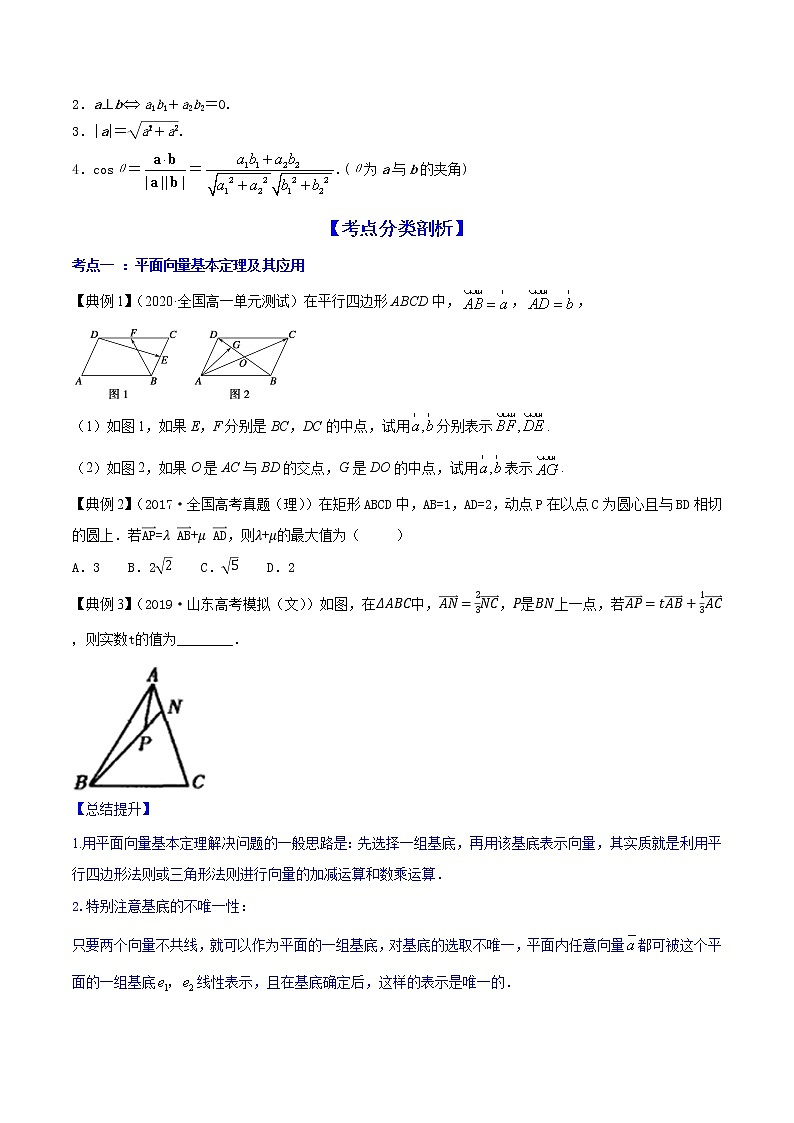 专题6.2   平面向量的基本定理及坐标表示（讲）学生版第3页