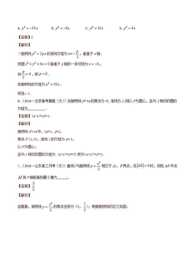 高考数学一轮复习 专题9.5   抛物线（练）03