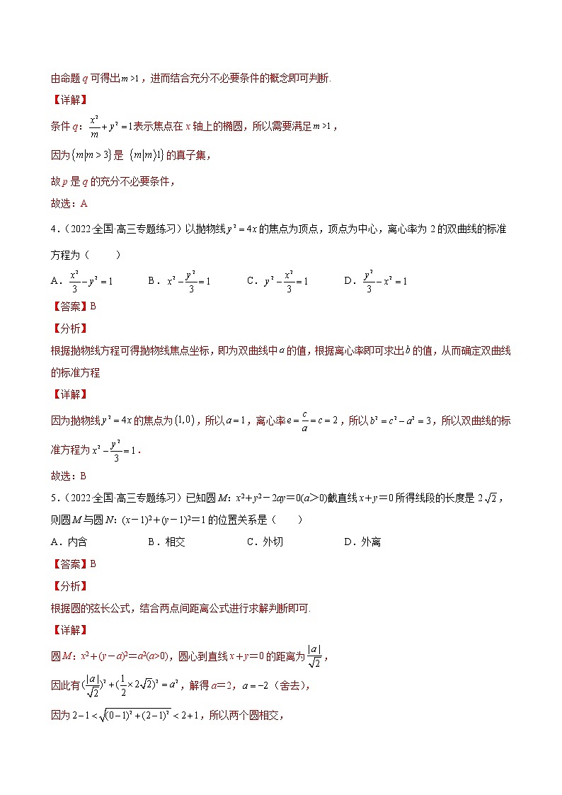 高考数学一轮复习 专题9.8   《平面解析几何》单元测试卷1103