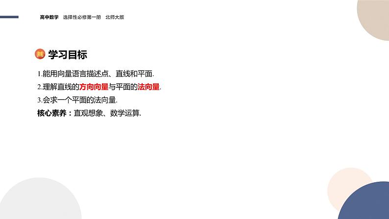 第三章-§4向量在立体几何中的应用-4.1 直线的方向向量与平面的法向量（课件PPT）第2页