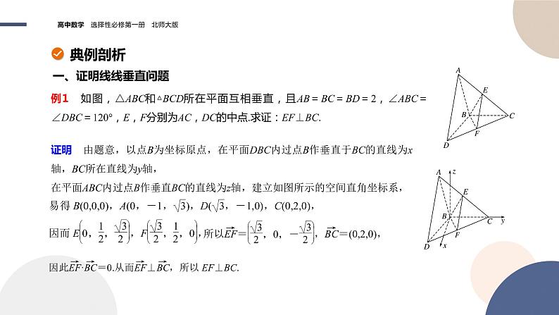 第三章-§4向量在立体几何中的应用-4.2 用向量方法讨论立体几何中的位置关系（课件PPT）第6页
