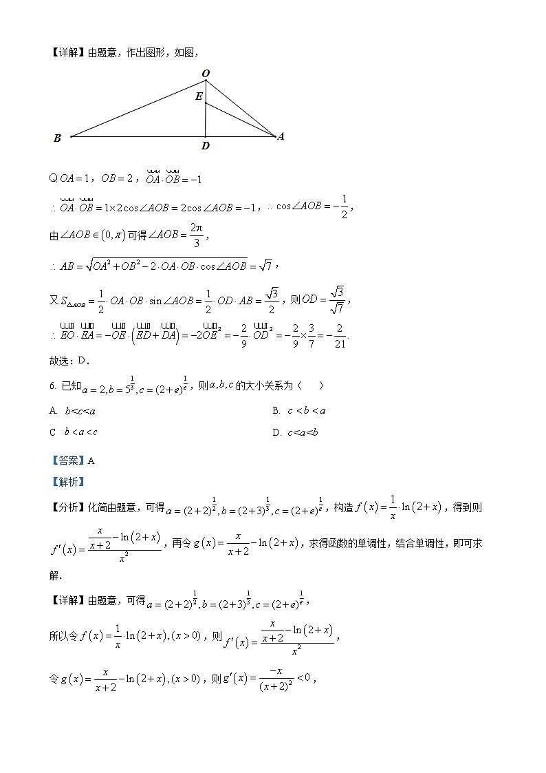 浙江省杭州第二中学2023届高三下学期3月月考数学试题Word版含解析第3页