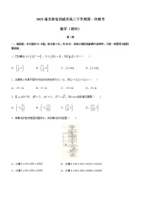 2023届甘肃省武威市高三下学期第一次联考（月考）数学（理）试题含答案