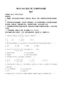 2023届广东省惠州市高三下学期第三次调研（月考）数学试题PDF版含答案