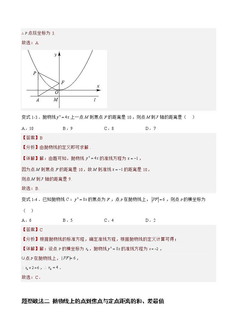 8.4.1抛物线（题型战法）-备战高三数学一轮复习题型与战法精准训练（新高考专用）（解析版）第3页