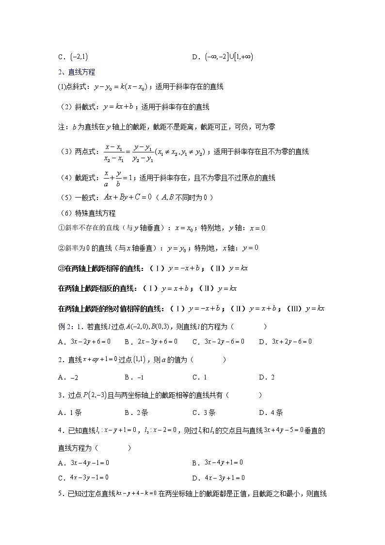 第二章 直线和圆的方程（专题详解）-高二数学考点知识详解+模拟测试（人教A版选择性必修第一册）02