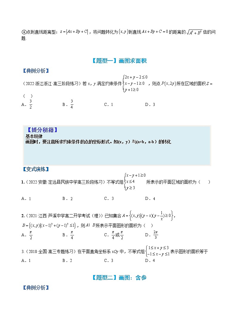 专题7-2 线性规划与不等式应用-高考数学一轮复习热点题型归纳与变式演练（全国通用）（原卷版）第2页