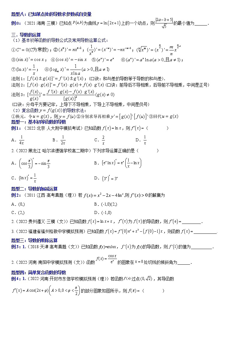 第五章一元函数的导数及其应用（专题详解）-高二数学考点知识详解+模拟测试（人教A版选择性必修第二册）02