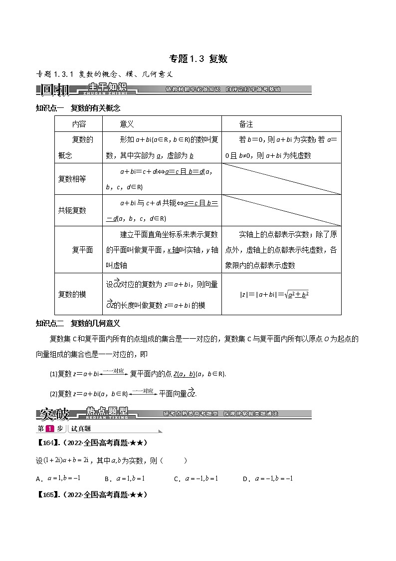 专题1.3 复数（原卷版） 第1页